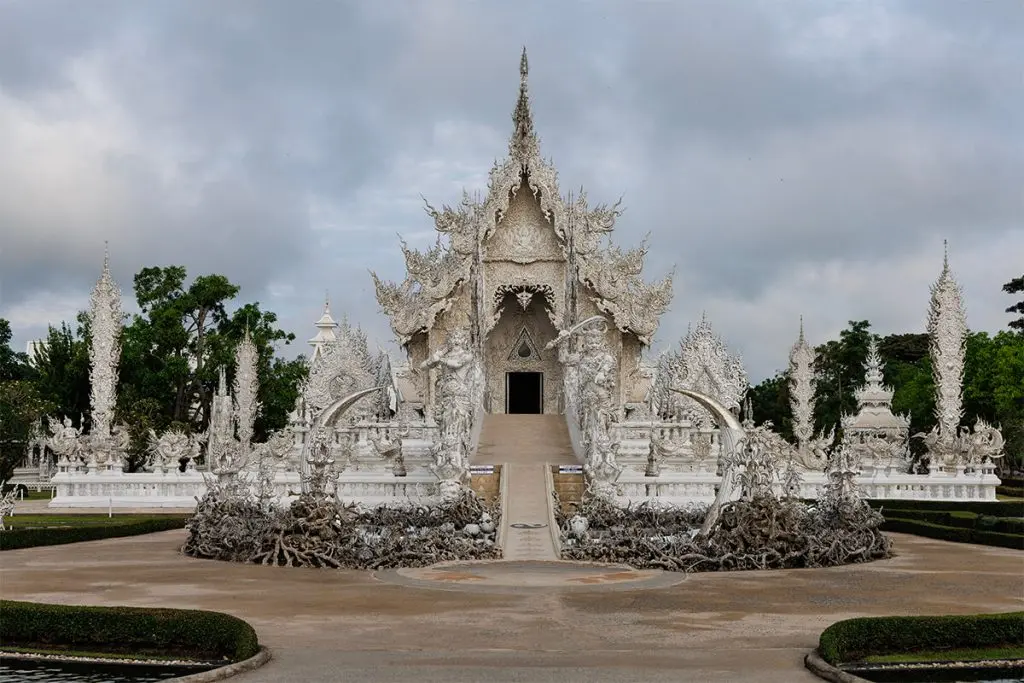 Front of the white Temple (Wat Rong Khun)